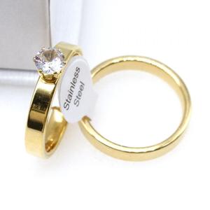 Bijoux coréens <span class=keywords><strong>2023</strong></span> or acier inoxydable bague en strass 4mm 1518011 - Product Image 3