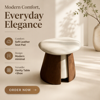 Tabouret moderne en bois courbé, portable, multifonctionnel, table d'appoint, banc à chaussures d'entrée et tabouret de coiffeuse pour chambre à coucher
