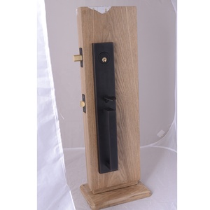 Serrure de porte d'hôtel en cuivre massif, moderne et silencieuse, pour chambre à coucher, noire, pour porte en bois, avec système de verrouillage séparé - Product Image 5