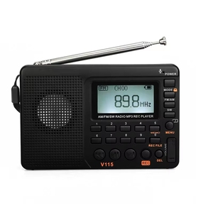 <span class=keywords><strong>Radio</strong></span> de Banda Completa AM FM SW de Bolsillo con Altavoz, Soporte para Tarjeta TF, Grabador USB, Temporizador de Apagado - Product Image 1