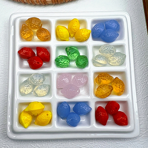 Perline a Forma di Limone Smaltate 11*8mm, Perline di Vetro a Forma di Limone per Braccialetti e Collane Fai-da-Te, Accessori per Bigiotteria - Product Image 1