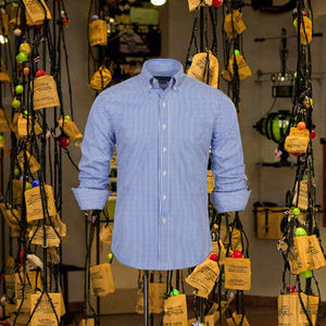 Men's Designer Brand Vintage Breathable High Quality Embroidered Animal Print Polyester/Cotton <b>Long</b> <b>Sleeves</b> Stand <b>Dress</b> - Product Image 3