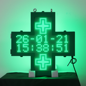 Letrero <span class=keywords><strong>LED</strong></span> Programable por Temperatura y Tiempo para Farmacias, Impermeable, 48CM, Color Verde, Cruz de <span class=keywords><strong>Farmacia</strong></span> para Exteriores - Product Image 5