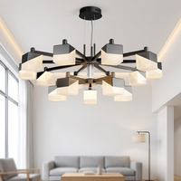 Lampe suspendue nordique simple, nouveau design, LED, luxe, cuisine, chambre, abat-jour carré en acrylique, luminaire suspendu
