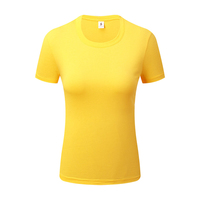 Grosir 100% Katun 170G Kaus Polos Ringan Sablon Kustom Kaus Wanita Kosong Putih Lengan Pendek