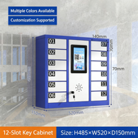 Armoire à clés intelligente assemblée pour stations de lavage de voitures, parkings, auto-service, résistante à la rouille, avec serrure électronique et paiement par code QR, en métal