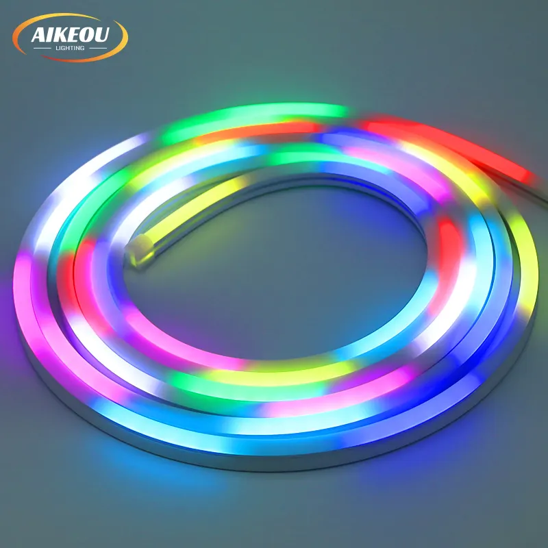 Hete Verkoop Zijverlichting 0817 Ip66 Waterdichte Omgevingsverlichting Rgb Neon Strip Silicagel Neon Licht