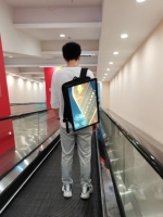 Nuevo Equipo de Pantalla LCD, Cartel Publicitario Portátil para Caminar al Aire Libre, Señalización Digital LCD, Mochila