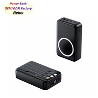 Nuevo Producto, Cargador Portátil de Gran Capacidad, 22.5W Carga Rápida, 20000mAh, Cargador Inalámbrico de 15W, Banco de Energía Magnético con Cables Tipo-C Integrados