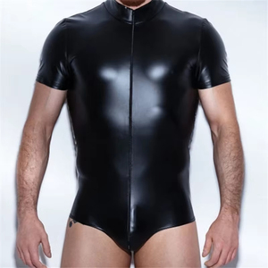 Nouveaux Bodys Sexy en Similicuir Effet Mouillé pour Hommes, Tenues Érotiques, Justaucorps, Costumes Fétichistes Gay, Catsuit en PVC Latex, Vêtements de Club - Product Image 2