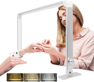 Lámpara de Escritorio LED para Técnicos de Uñas, Luz Blanca Cálida, Metálica, Cuadrada, para Manicura, Tatuajes y Pestañas, Marca Elanby - Product Image 1