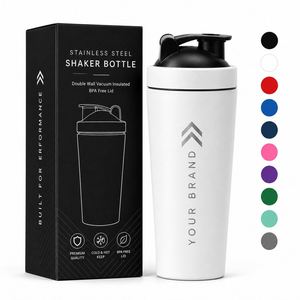 Gobelet isotherme en acier inoxydable à double paroi pour shaker de protéines, avec logo personnalisé, 17 oz et 25 oz, pour le sport et la gym - Product Image 1