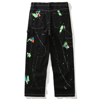 DiZNEW Cago Pants Plus Size Black Trousers Casual Paint Loose Hip Hop Street Men's Jeans