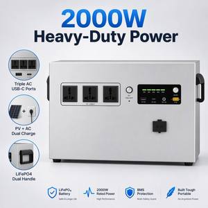 Estación de Energía Portátil de Alta Resistencia de 2000W, Triple AC, USB-C, 12V, Carga Solar, para Camping e Industrial - Product Image 2