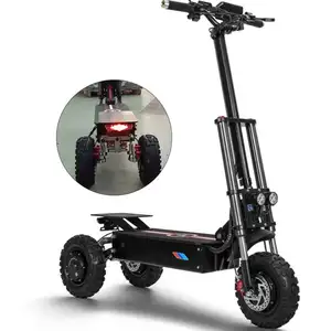 Precio de fábrica tres motores de 11 pulgadas 60v 5400w scooter Eléctrico plegable tres ruedas poderoso scooter para adultos