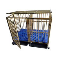 Cage pour chien XXL personnalisée de luxe, respirante, en acier inoxydable, pliable, à double porte, avec boîte