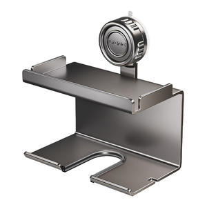 Support mural d'angle pour sèche-cheveux à fixation par ventouse Ltcng, gris titane, avec plateau pour téléphone, pour rangement de salle de bain - Product Image 5