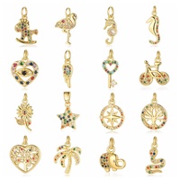 Accessoires de bijoux personnalisés antirouille plaqué or cuivre CZ réglage coeur étoile mignon animal breloques pour bricolage femmes collier bracelet