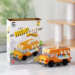 Micro blocs de construction, petites voitures, bus, modèles de véhicules tout-terrain, articles décoratifs en plastique ABS, jouets éducatifs pour enfants - Product Image 4
