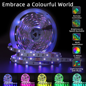 SMD5050 5M 12V Smart IP65 impermeable RGB tira de luz <span class=keywords><strong>LED</strong></span> con aplicación <span class=keywords><strong>Wifi</strong></span> controlado hogar Luz <span class=keywords><strong>Led</strong></span> para decoración tira de luz <span class=keywords><strong>Led</strong></span> - Product Image 5