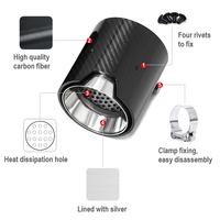 SYPES Embouts de silencieux noirs en fibre de carbone Embouts d'échappement Tuyaux d'échappement Systèmes d'échappement pour BMW M2 M3 M4 M5 M6