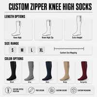Calcetines de Compresión Personalizados con Cremallera, Fáciles de Poner y Quitar, Soporte hasta la Rodilla, Venta al por Mayor OEM, Diseño Personalizado, Empaque Personalizado