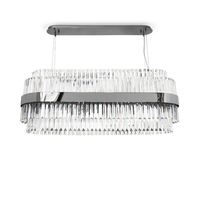 Lampe à suspension LED rectangulaire en cristal, design Art d'intérieur moderne, plafonnier américain