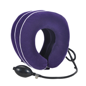 Inflatable Cervical <b>Traction</b> <b>Device</b> One Size Flocked Fabric <b>Neck</b> Brace For Home Use Manual Operation - Product Image 2