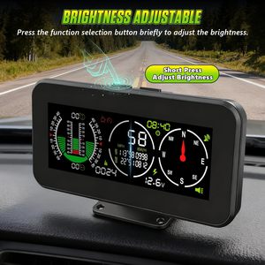 Compteur de vitesse GPS <span class=keywords><strong>MPH</strong></span> <span class=keywords><strong>KMH</strong></span> avec boussole, HUD numérique multifonctionnel, jauge de niveau, inclinomètre, mesureur d'angle et de pente avec affichage des coordonnées - Product Image 4