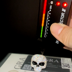 Anello Hip Hop da Uomo in Argento Sterling 925 con Design a Teschio, Gioielli Personalizzati con Diamanti e Moissanite, Supera il Test del Diamante - Product Image 4