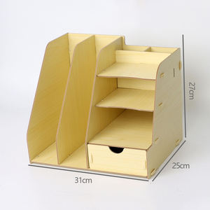 ออแกไนเซอร์โต๊ะทำงานไม้ DIY กล่องเก็บของสำนักงานขนาดใหญ่พร้อมลิ้นชักสำหรับโฮมออฟฟิศและโรงเรียน - Product Image 4