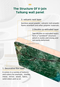 2024 New tre than carbon Acoustic Panels trang trí nội thất trang trí WPC PVC nhựa Rock bảng tính năng chống thấm nước - Product Image 5