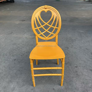 Wholesale <b>Stackable</b> Plastic Gold Round Back <b>Chairs</b> for Events Wedding Party Decoration - Product Image 1