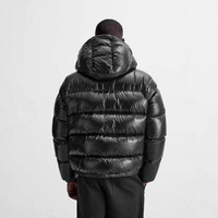 Service OEM en gros – Blouson bomber matelassé noir slim pour homme, col montant, en toile, haute qualité, style streetwear, idéal pour l'hiver