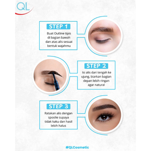 Crayon à sourcils QL Dramatic Eyebrow Pencil 01 Dark Brown offre une définition précise et waterproof avec des tons riches de noir et de brun, assurant un look audacieux. - Product Image 5