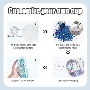 Vasos Personalizados de 20 oz de Plástico Rígido para Sublimación con Fondo Redondo Tipo Globo de Nieve, con Tapa y Popote para Fiestas y Jugos - Product Image 4