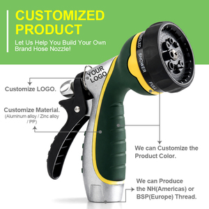 <span class=keywords><strong>Pistolet</strong></span> d'<span class=keywords><strong>arrosage</strong></span> haute pression en alliage d'aluminium SUNSHINE, buse de tuyau à 8 modes, pulvérisateur pour lavage de chiens et irrigation des plantes de jardin - Product Image 2