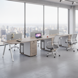 Open Modular Office Furniture <b>Desk</b> Computer Table <b>Small</b> File Cabinet Combination Workstation - Product Image 2
