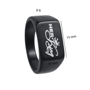 Anneaux de fiançailles, de mariage et de promesse de couleur noire, je t'aime pour toujours, anneaux de roi et de reine pour femmes, hommes, amoureux, ensemble d'anneaux de couple - Product Image 6