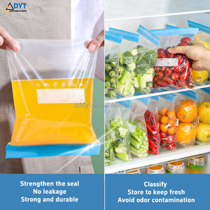 Antibakterielle Ziplock-Beutel für Lebensmittelverpackung im Kühlschrank Stehende Plastikbeutel für Gefrierschrank - Product Image 4