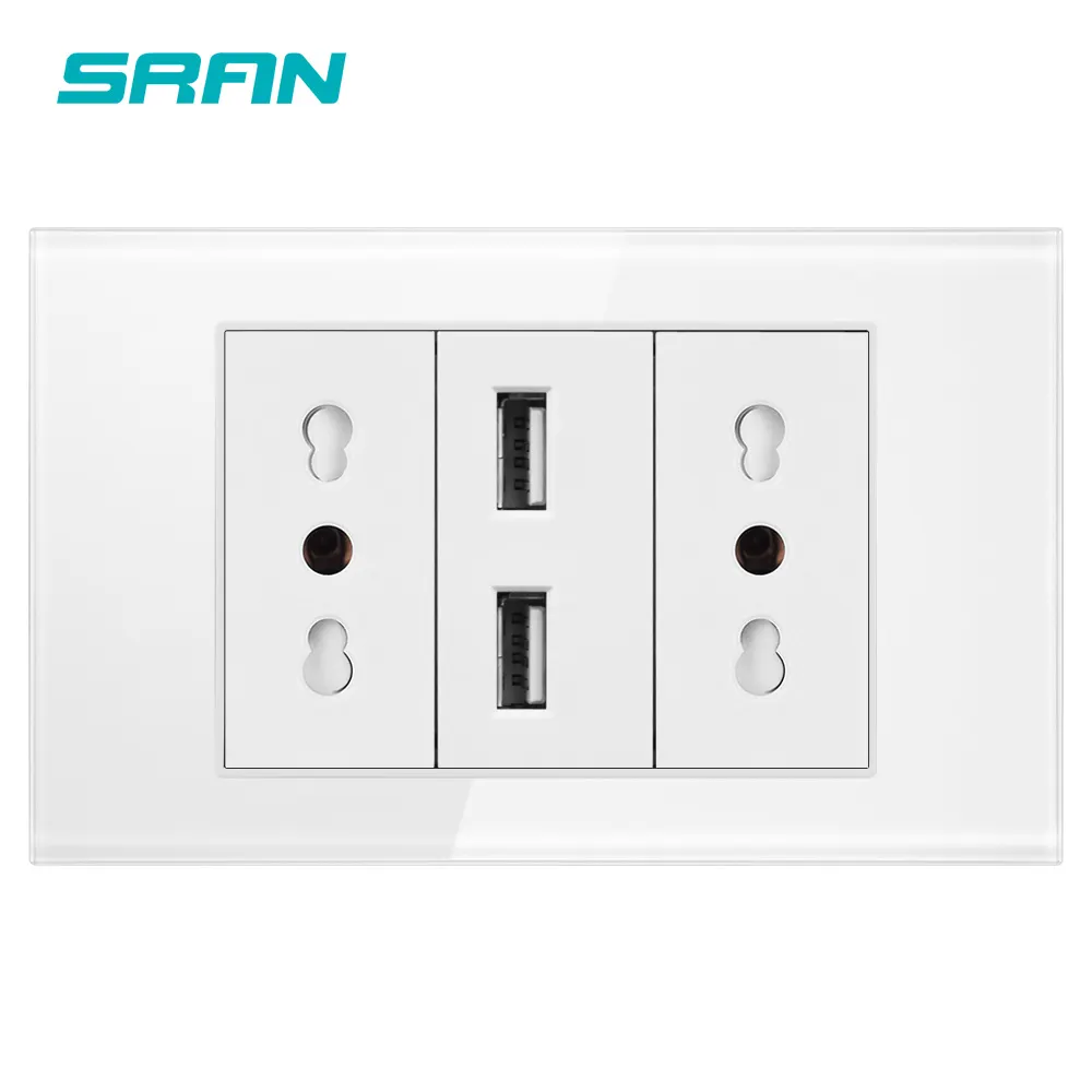 Nhà tùy chỉnh sử dụng ổ cắm điện 2 USB điện ý tiêu chuẩn tường Ổ cắm ổ cắm