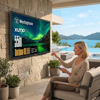 Téléviseur extérieur 4K UHD haute luminosité, étanche IP65, anti-reflet, affichage numérique intelligent avec animations et graphiques pour cour et patio