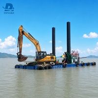 Plateforme flottante amphibie personnalisée pour excavatrice, barge de travail pour le dragage des voies navigables, l'extraction de sable et la protection des côtes