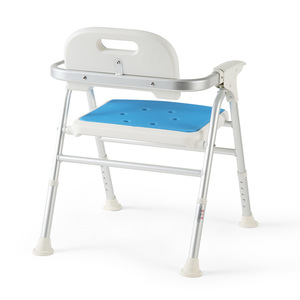 Chaise de douche pliante Hejianze en alliage d'aluminium, capacité de 150 kg, avec accoudoirs pour personnes âgées et femmes enceintes - Product Image 4