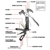 Couteau multifonction, couteau tactique, outils de camping, multi-outils 18 en 1, pince multifonction, couteau pliant, outil à main, tournevis