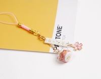 Tradition Japanische Kaninchen Hase Schwein Katze Glocke Sakura Omamori Telefon Tasche Anhänger Schlüssel bund Viel Glück Glück Reichtum Charme Geschenk