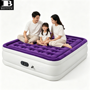 Matelas Gonflable Queen Size avec Pompe Intégrée, Dessus Floqué de 18 Pouces, Gonflage et Dégonflage Rapides, <span class=keywords><strong>Lit</strong></span> d'Invité Gonflable <span class=keywords><strong>pour</strong></span> la Maison - Product Image 2