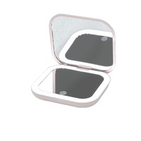 Miroir de maquillage LED portable avec lumière rechargeable, grossissement 2x, ultra-fin, populaire auprès des influenceurs en ligne
