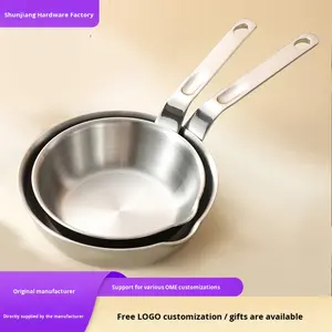 <span class=keywords><strong>Mini</strong></span> réchaud à huile et beurre en acier inoxydable 316 avec deux becs verseurs, compatible lait, soupe, œufs, petit réchaud à sauce - Product Image 3