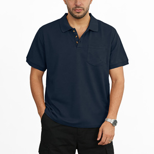 Polo de Algodón para Hombre, Manga Corta, Color Sólido, Casual, con Bolsillo, Corte Regular - Product Image 4